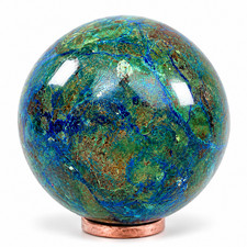 Natural Azurite Malachite Chrysocolla Gemstone Sphere Blue Crystal Ball 110g picture