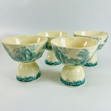 Taylor Smith Taylor English Abbey Green Double Egg Cups Lot 4 Vintage Coddler picture