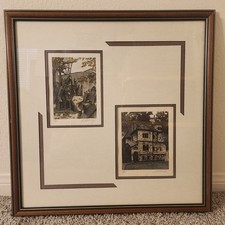 Prague Old Jewish Cemetery Ceremonial Hall Signed Numbered Prints Framed Judaica picture