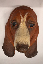 Vintage BOSSONS Basset Hound Chalkware Wall Plaque – Made in England 1968 picture