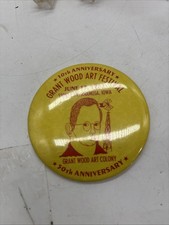 3” Grant Wood Art Festival Pin 1982 Stone City Iowa picture