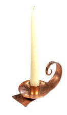 Vintage Erhard Glander Hand Wrought Copper Candle Holder Arts Crafts 1930s picture
