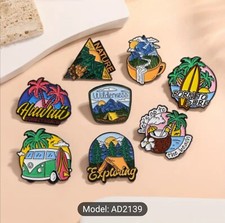 Assorted Beach Mountains Camping Hiking Nature Brooches Hat/Lapel Pins picture