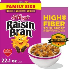Kellogg’s Raisin Bran Cereal 22.1oz High Fiber Whole Grain Breakfast picture