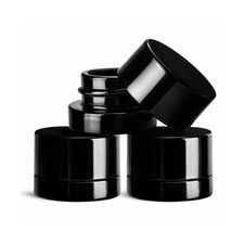 (200 Pack) 5ml Black Glass Jars with Black Child-Resistant Lids picture
