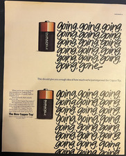 Vtg 1980s Duracell Batteries-The New Copper Top-Going, Going, Going picture