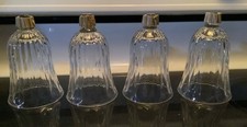 4 VTG HOMCO Candle Holders Ribbed Clear Glass Peg Votive Cups picture