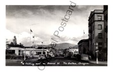 1940s Downtown Street View The Dalles Oregon Vintage Real Photo Postcard picture