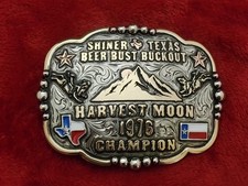 Rodeo Champion☆1976☆Beer Bull Riding TROPHY BUCKLE☆Shiner Texas☆VINTAGE☆RARE☆364 picture