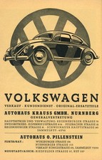 Volkswagen ad, c. 1955 Car Vintage Style Repro Print Poster 13x19 picture