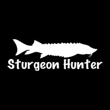 Sturgeon Hunter Fish Fishing Decal Sticker White Die Cut Vinyl picture