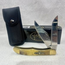 German Bull Hunter Folding 2 Blade Pocket Knife Handmade GB-0690X w/ sheath NIB picture