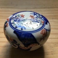 Antique Chinese Porcelain Covered Box w/ Cover Hand Painted Bamboo Bird 3