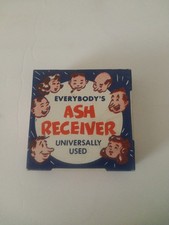 Everybody's Ash Receiver vintage glass ashtray with toilet 1949 H.F. & Co. READ picture