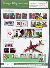 Safety Card Ethiopian Airlines B777-200LR date June 2013 picture