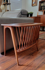 Vintage Arthur Umanoff Walnut Magazine Rack Side Table Mid Century Modern MCM picture