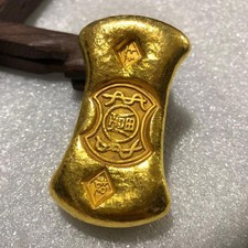 Antique Collection Rotundity Golden Bar Gold Bullion Ingot Family 1pcs China picture