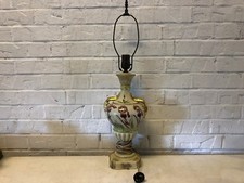 Antique Beckwith China Porcelain Footed Floral and Golld Decorated Table Lamp picture