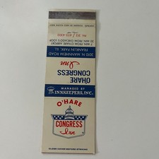 O'Hare Congress Inn Manheim Rd Franklin Park IL Vintage Matchbook Cover SMB31-5 picture