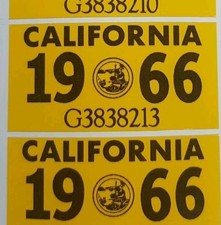 1966 California License Plate Registration Sticker, YOM, CA DMV $12.00 each picture