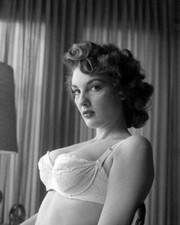 Allison Hayes with ample cleavage in white bra pin-up 8x10 inch photo picture
