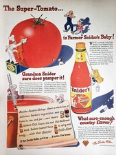 1946 Snider's Ketchup Print Ad Vintage Ephemera Wall Decor Super Tomato picture