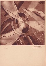 FUTURISM - Tato - Airport purchased by Duce 1934 Postcard picture