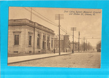 Vintage Postcard-Post Office, Ryburn Hospital, Clinton St., Ottawa, IL. picture