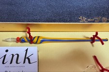 Kitaichi Plaza glass pen blue and yellow new and unused item picture