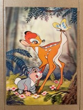 3D lenticular postcard/give-a-way Bambi & Thumper 60/70's unused Japan picture