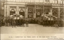 Cologne Germany WWI Tanks Dom Platz Travel Agency Real Photo Vintage Postcard picture
