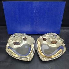 Vintage Eales 1779 No. 939 2 Small Heart Dishes Silverplate Made In Japan picture