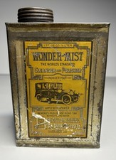 Vintage 1910s Wonder Mist Auto Polish 1 Pint Tin Can Litho w/contents Boston MA picture