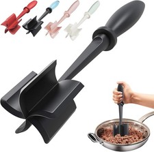 Meat Chopper Hamburger Masher Ground Beef Smasher Kitchen Utensil Tool Black picture