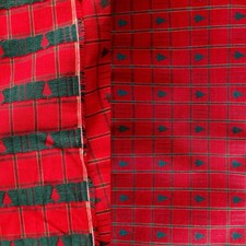 VTG Homespun Fabric Woven Cotton Check Plaid 5.36Yd Primitive Country Embroidere picture