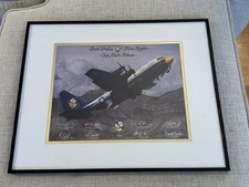 2006 Blue Angels Fat Albert Framed Signed Crew Print USMC C-130 20.5x14.5 picture