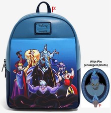Loungefly Disney Villains Cast Mini Backpack Exclusive & Hercules Hades Pin LE picture