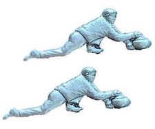 2 x Ice Curler Sport Handcrafted From English Pewter Pin Badges-PAG picture