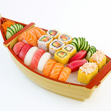 Japanese Yellow Sushi Boat S-4120 Made in Japan US stock picture