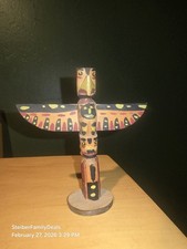 Vtg Totem Pole by Chief Mathias Joe Capilano Squamish Nation Cedar Thunderbird picture