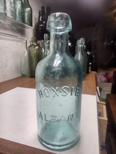 Antique~HOXSIE ALBANY~Squat Pony Taper Top Beer Soda Water Bottle New York NY picture