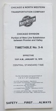 Vintage January 1979 Chicago North Western Railway Chicago Division Timetable 3A picture