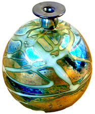 1978 Stephen Fellerman Iridescent Studio Art Glass Vase Paperweight Vtg Signed picture