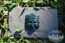 MAYAN BURIAL MASK JAGUAR WARRIOR MAYA FACE JADEITE JADE NECKLACE PENDANT picture