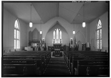 Photo:Homer NY Calvary Episcopal Church Interior Nave Altar 1966 HABS picture