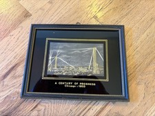 1933-1934 Chicago World's Fair Framed Skyride Postcard and Scrapbook picture