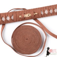 Genuine Leather Ito Coffee Cord For Japanese Samurai Sword Katana Tsuka picture