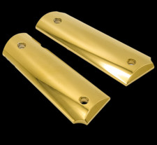 24K Real Gold Plated Luxury 1911 Grips PISTOL GRIPS Full Size - Ambi Cut picture
