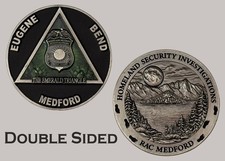HS Investigations RAC Medford Emerald Triangle Challenge Coin  J#34 picture