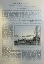 1898 Spanish American War Blockading Fleet Off Cuba  illustrated picture